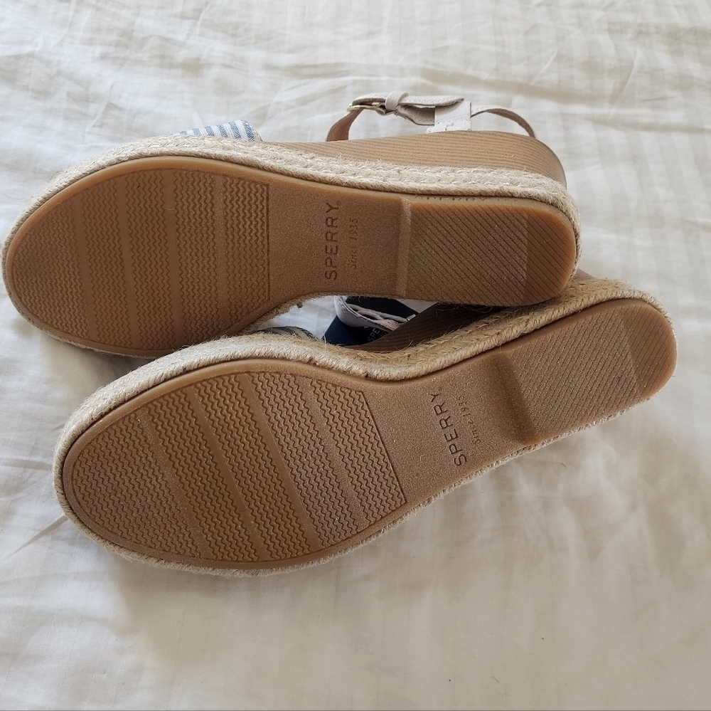 Sperry Top-Sider Fairwater Striped Wedge Sandal size 10 women New In Box - Picture 4 of 6